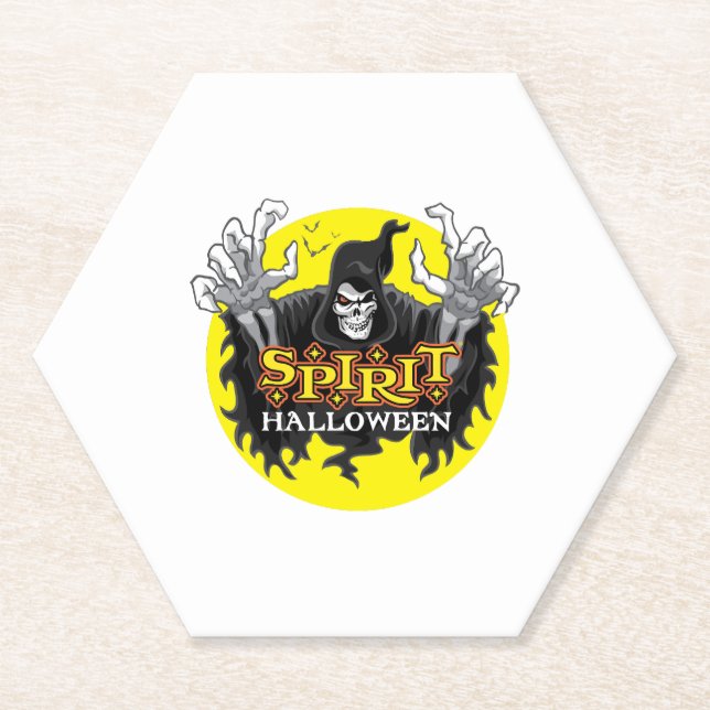 Posavasos De Papel Halloween espiritual (Anverso)