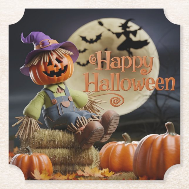 Posavasos De Papel Halloween Halloween, una montaña rusa (Anverso)