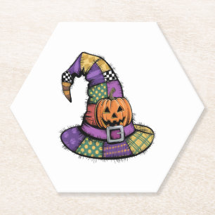 Posavasos De Papel Halloween Patchwork Witch Gorra Spooky