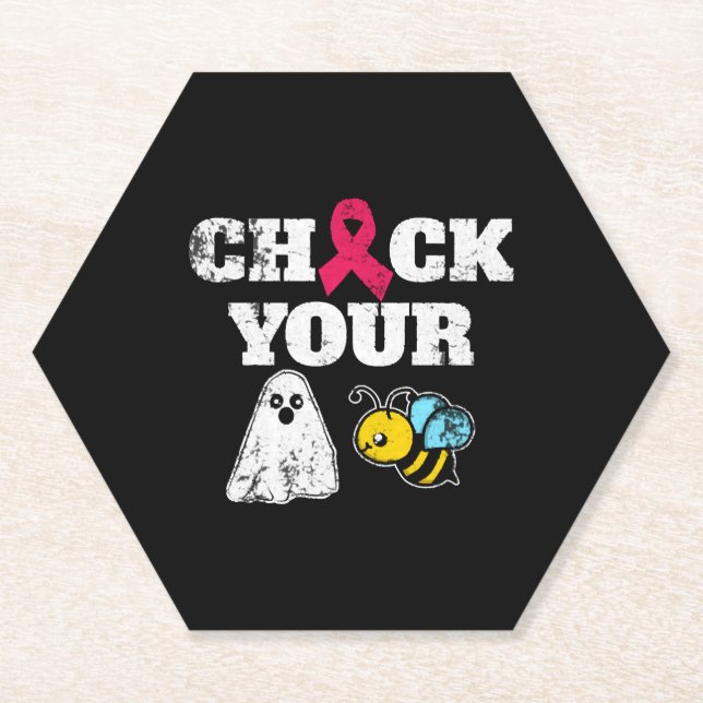 Posavasos De Papel Halloween sobre el cáncer de mama (Anverso)