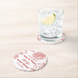 Posavasos De Papel Hand Drawn es Love & Pizza Bridal Shower