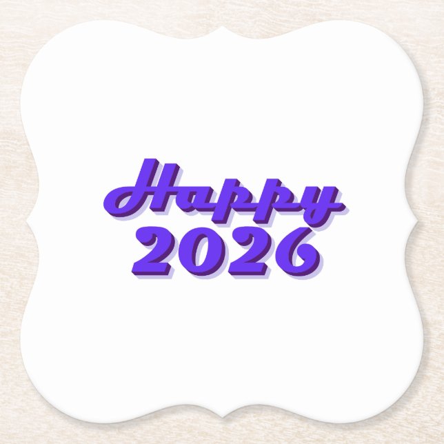Posavasos De Papel Happy 2026 (Anverso)