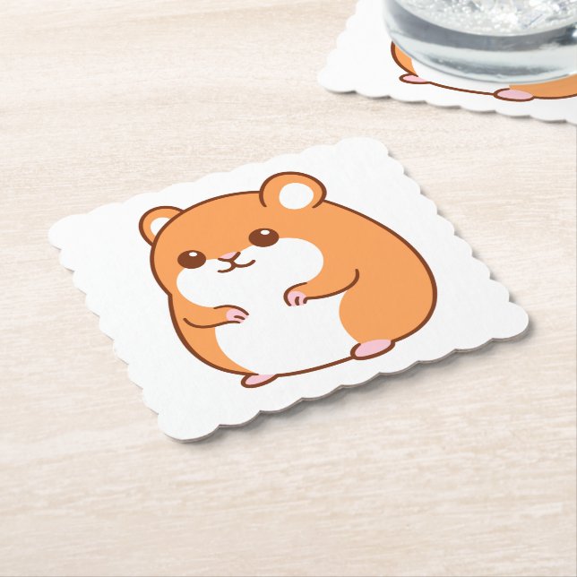 Posavasos De Papel Happy Hamster Coasters (En perspectiva)
