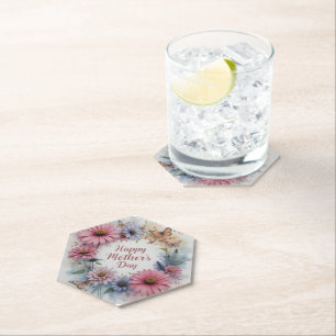 Posavasos De Papel Happy Mother's Day Wildflowers