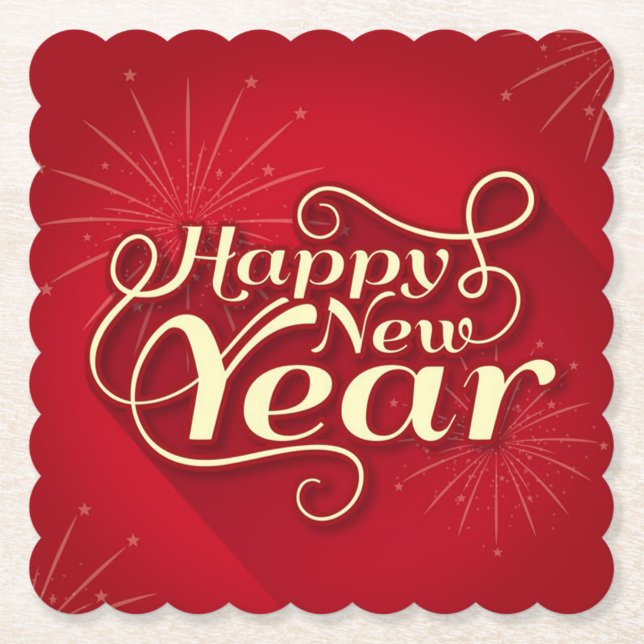 Posavasos De Papel Happy New Year (Anverso)
