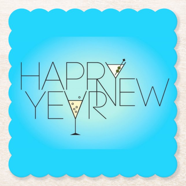 Posavasos De Papel Happy New Year (Anverso)