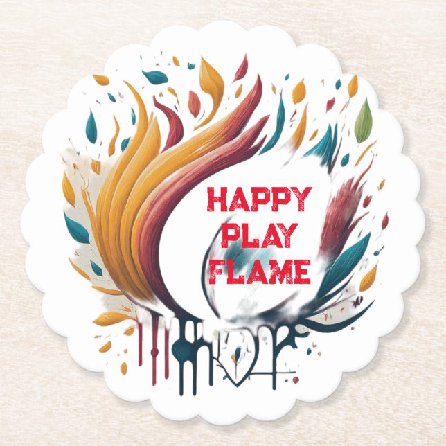 Posavasos De Papel Happy Paly Flame (Anverso)