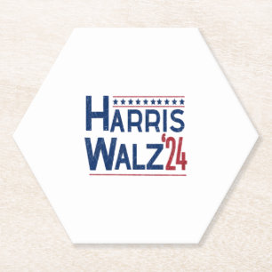 Posavasos De Papel Harris y Walz Alianza electoral 2024