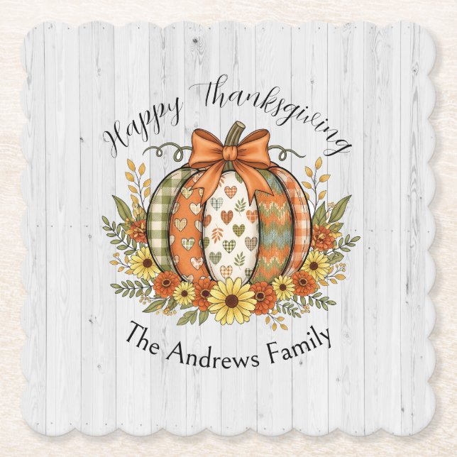Posavasos De Papel Harvest Grace Thanksgiving  (Anverso)