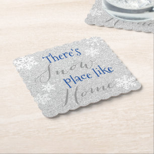 Posavasos De Papel ¡Hay lugar de la NIEVE como en casa! Snowflake de