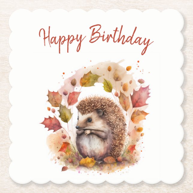 Posavasos De Papel Hedgehog - Cumpleaños (Anverso)