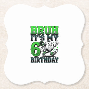 Posavasos De Papel Hermano Es Mi 6 Cumpleaños Niño Fútbol