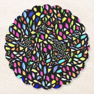 Posavasos De Papel Hermosa montaña abstracta de mosaico negro