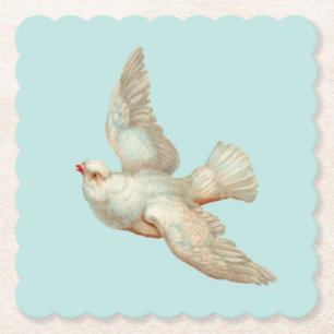 Posavasos De Papel hermosa paloma blanca
