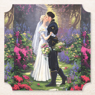 Posavasos De Papel Hermosa Pareja en el Parque