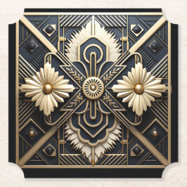 Posavasos De Papel Hermoso Art Deco Marfil Cream Gold Black