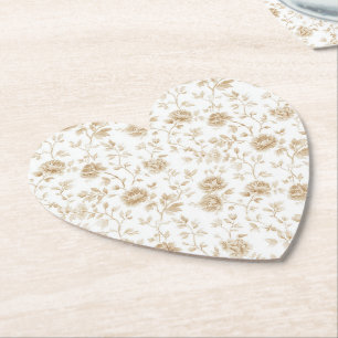 Posavasos De Papel Hermoso baño de novia floral blanco crema