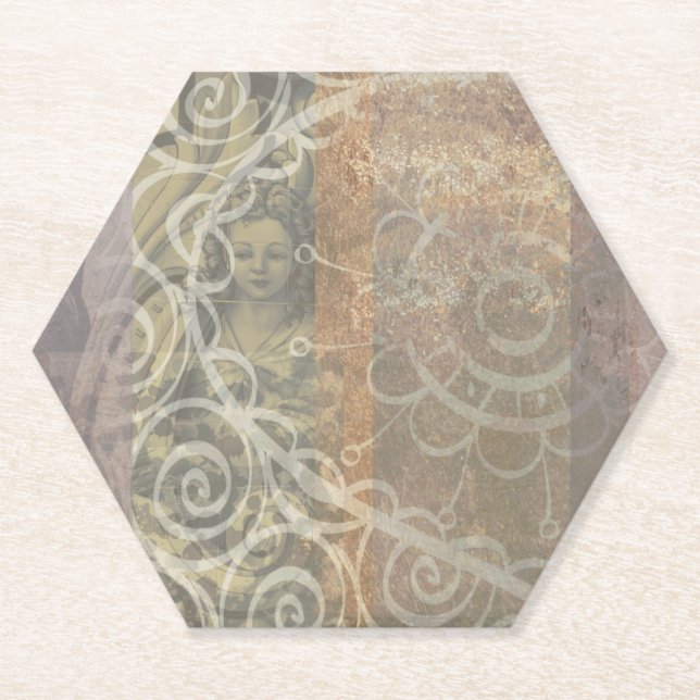 Posavasos De Papel Hermoso estilo industrial estético marrón oxidado (Anverso)