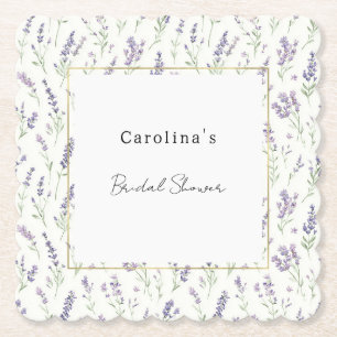 Posavasos De Papel Hermoso Llavender Flores Blancas Despedida de Solt