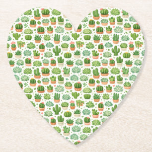 Posavasos De Papel Hermoso patrón sin fisuras de plantas suculentas