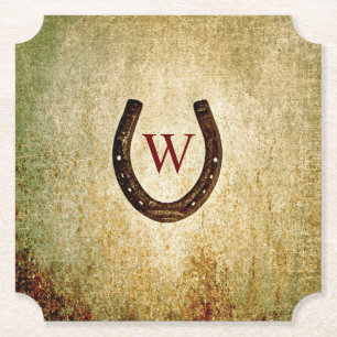 Posavasos De Papel Herradura Monogramada de Papel