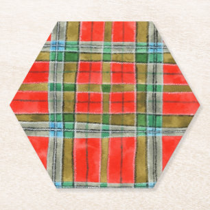 Posavasos de papel hexagonal MAC BAIN TARTAN