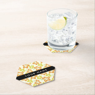 Posavasos De Papel Hibisco Amarillo, Hibisco Naranja, Tu Nombre