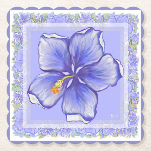 Posavasos De Papel Hibiscus & lace BLUE