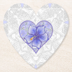 Posavasos De Papel Hibiscus & lace BLUE