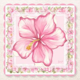 Posavasos De Papel Hibiscus & lace PINK