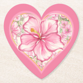 Posavasos De Papel Hibiscus & lace PINK