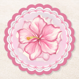 Posavasos De Papel Hibiscus & lace PINK