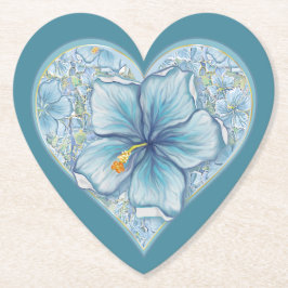 Posavasos De Papel Hibiscus & lace TURQUOISE