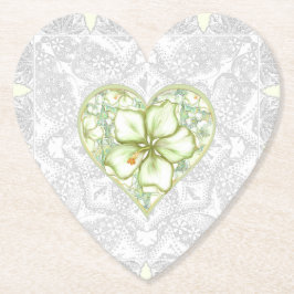 Posavasos De Papel Hibiscus & lace WHITE