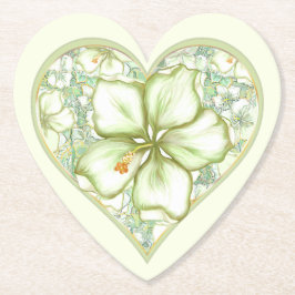 Posavasos De Papel Hibiscus & lace WHITE