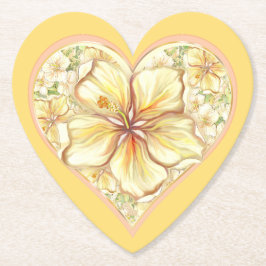 Posavasos De Papel Hibiscus & lace YELLOW