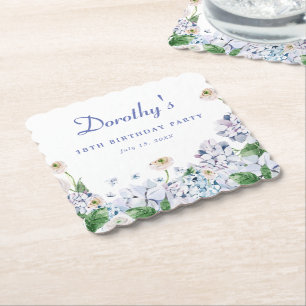 Posavasos De Papel Hidrangea Rosa 18º Personalizado personalizado de 
