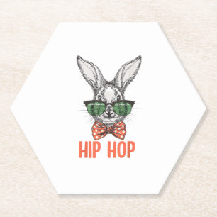 Posavasos De Papel Hip Hop Conejo De Pascua Nerd Hipster Rabbit