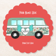 Hippie Camper Van Love Heart Divertido romántico