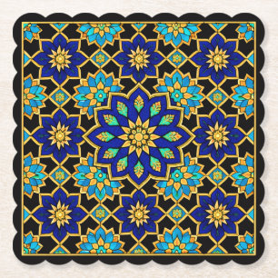 Posavasos De Papel Historia del estilo otomano diseño azul