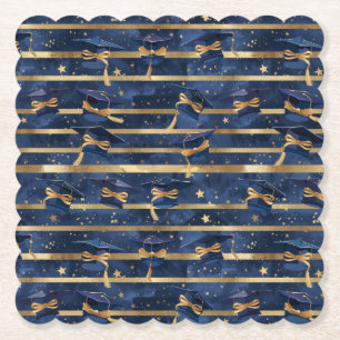 Posavasos De Papel Hito Dorado: Elegancia Estelar de Graduación