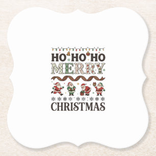 Posavasos De Papel Ho Feliz Navidad Cintas de Cuadros de Papá Noel