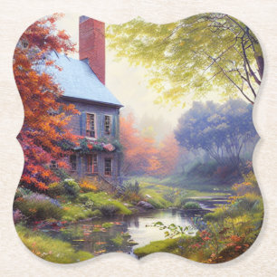 Posavasos De Papel Hogares/arroyos/bosques/pintura