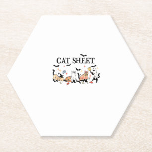 Posavasos De Papel Hoja de gato corta gatos negros en Halloween fanta