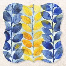 Hojas amarillas y azules