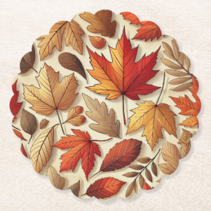 Posavasos De Papel hojas clásicas de otoño