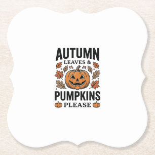 Posavasos De Papel Hojas De Calabaza De Otoño Calabazas Por Favor Vin