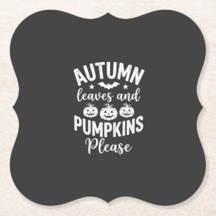 Posavasos De Papel Hojas de otoño y calabazas por favor_1