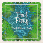 Posavasos De Papel hojas de palma de Fiesta Guay Pool<br><div class="desc">¡El fiesta de la piscina fresca invita!</div>