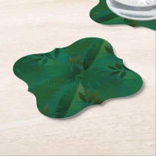 Posavasos De Papel Hojas tropicales exóticas místicas de la jungla es